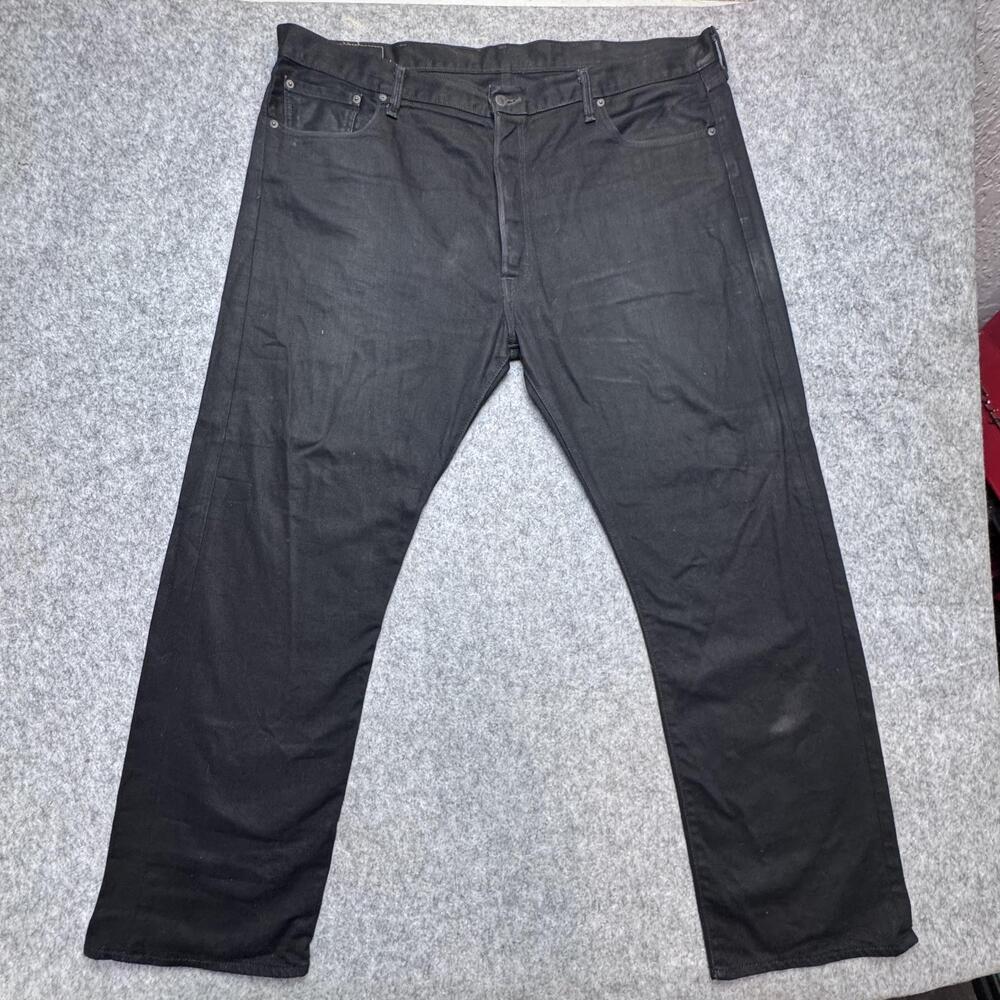 Levi's 501 Jeans Mens 44x31 Black Straight Leg Button Fly Denim Pants Casual